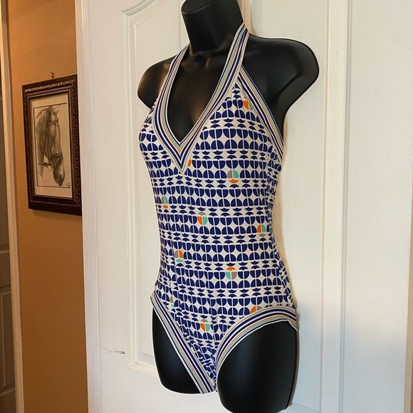 “TRINA TURK” Geometric Halter Tie Swimsuit - Picture 6 of 10